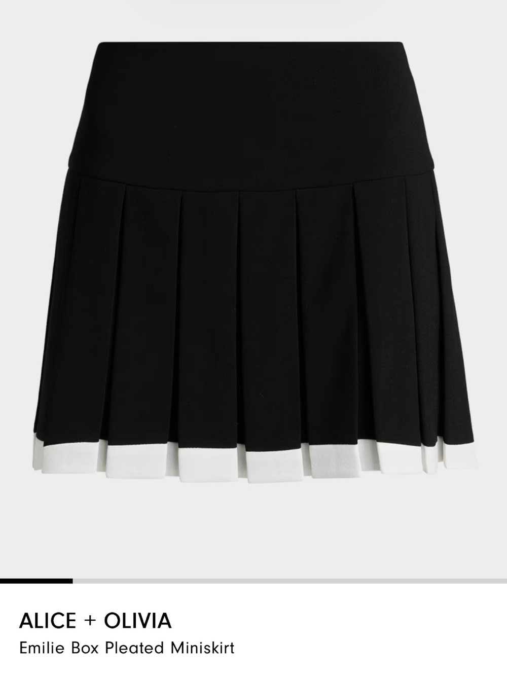 Alice + Olivia Black Mini Skirt with White Trim